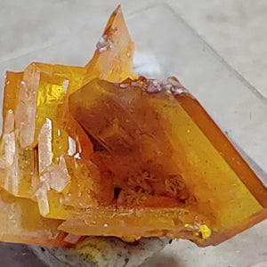 Wulfenite and Mimetite from Rowley Mine, Arizona. 1.9 cm #4033