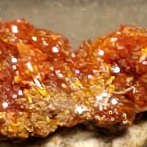 Wulfenite and Mimetite from Rowley Mine, Arizona. 1.6 cm #4064