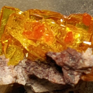 Wulfenite and Mimetite from Rowley Mine, Arizona. 1.5 cm #4067