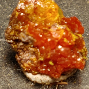 Wulfenite and Mimetite from Rowley Mine, Arizona. 0.9 cm #4071